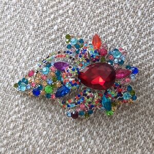 Colorful Bright Gaudy Costume Jewelry Pin Brooch